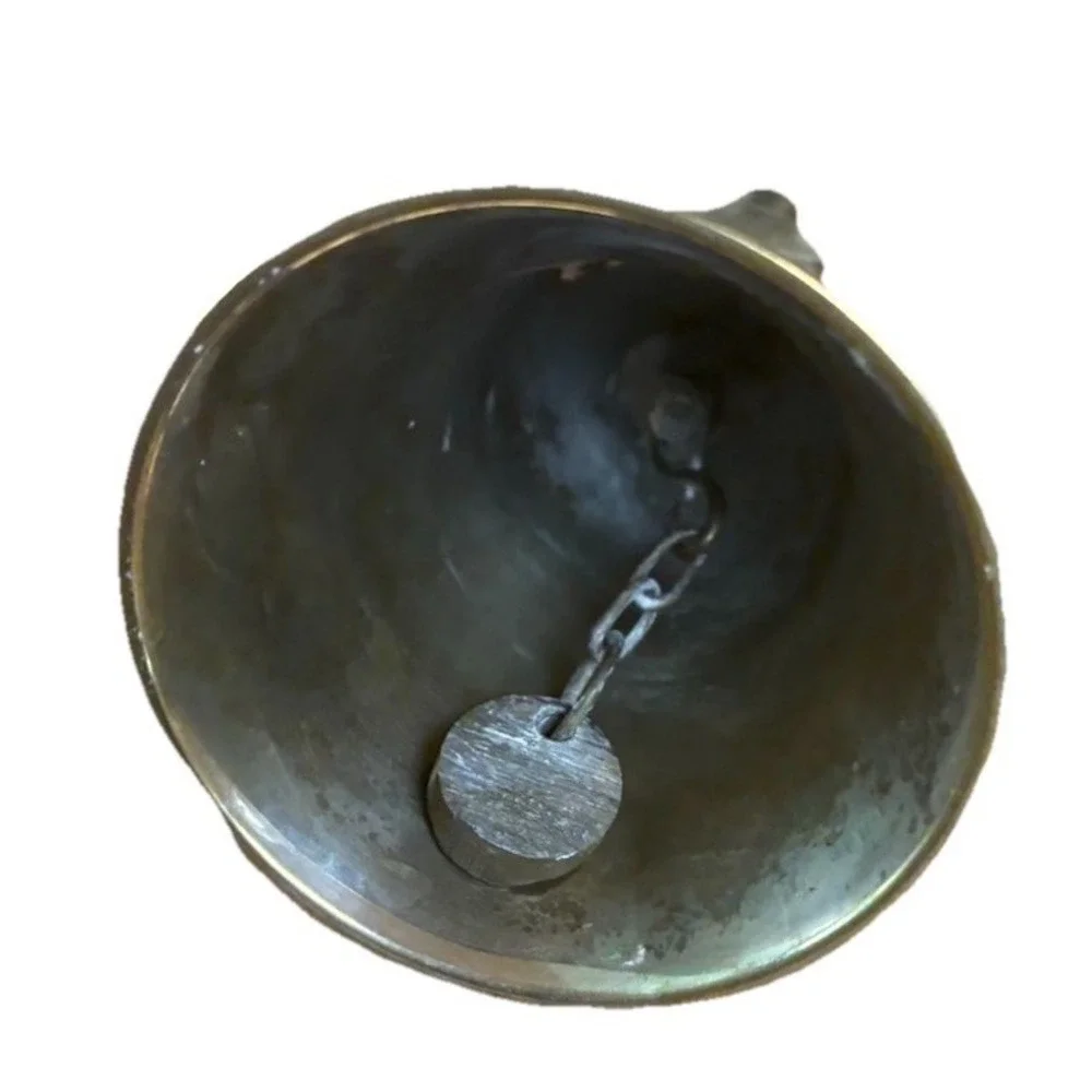 Vintage‎ Brass Bell With Christmas Tree Handle 4.5